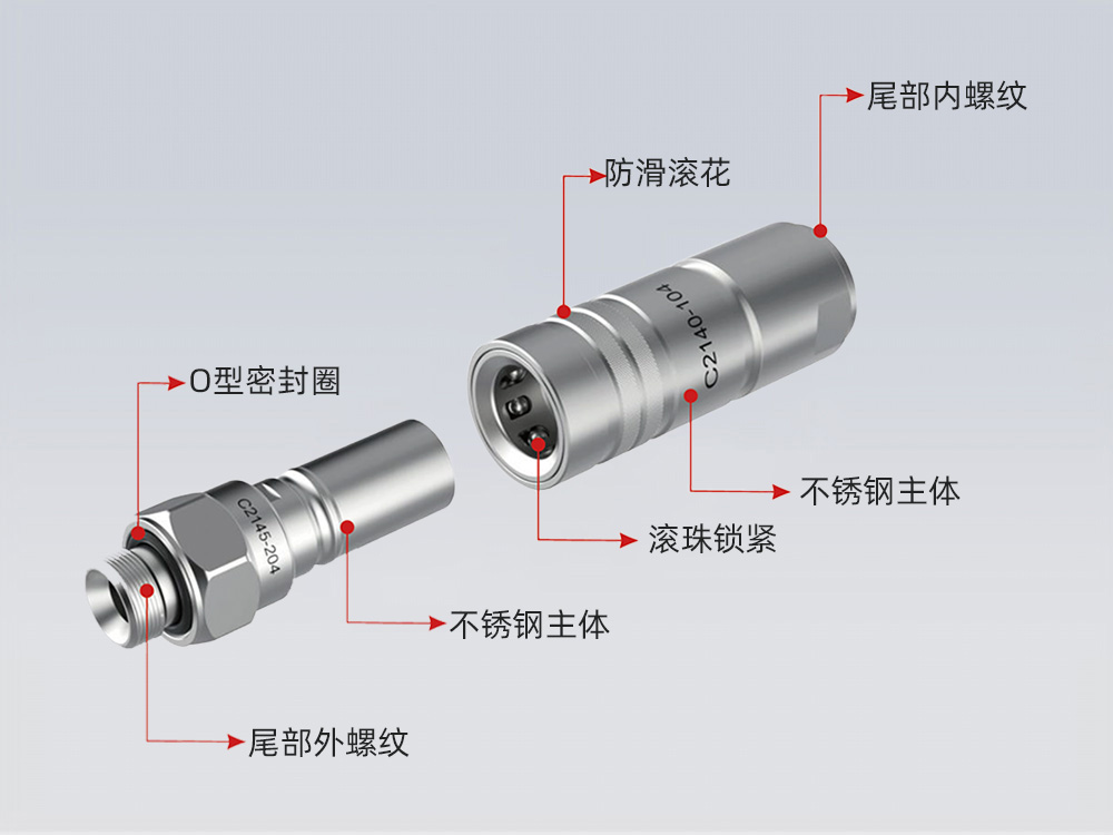 格雷希爾C21系列無(wú)滴漏氣液兩用手動(dòng)公母接頭